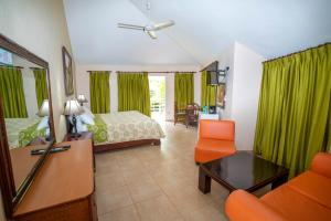 哈拉瓦科阿杰拉布卡河俱乐部度假酒店的配有一张床和一把椅子的酒店客房