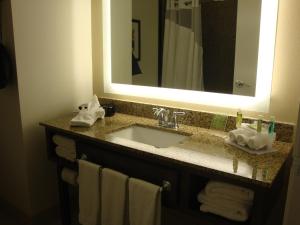波卡特洛波卡特洛智选假日酒店的浴室配有带镜子的盥洗盆和毛巾