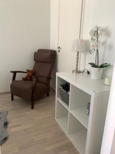 Modern city apartment with Sauna nearby the Airport的休息区