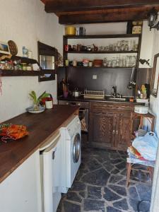 斯莫梁Guest house Smolyan的厨房配有水槽和洗衣机