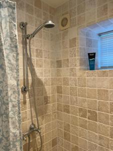 维比Vita og Pouls Gård - Guesthouse的浴室内配有淋浴和头顶淋浴