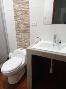 塔克纳Apartamento Amoblado en Tacna的一间带卫生间和水槽的浴室