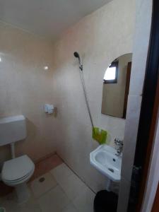 旧瓦马Casa Bekirebeki的一间带卫生间和水槽的浴室