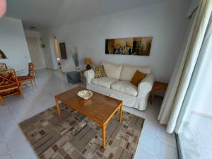 卡拉德米哈斯Miraflores Resort的带沙发和咖啡桌的客厅
