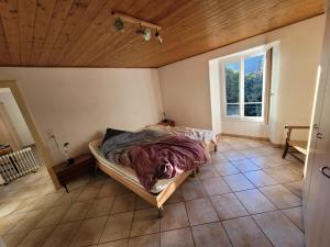 BrenoCasa Hürlimann的一间带床的卧室,位于带窗户的房间内