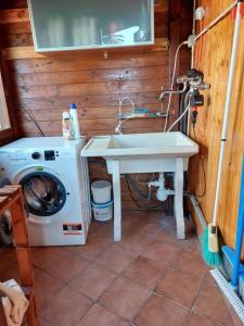 阿斯科利皮切诺FuriaForte!的一间带水槽和洗衣机的浴室