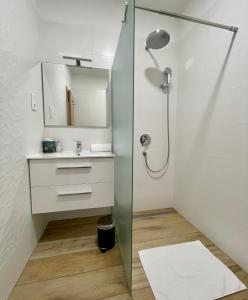 下厄尔什Villa7的带淋浴和盥洗盆的浴室