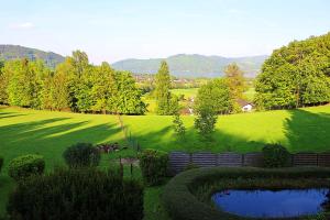 WildenhagAtterseeblick - Ferienwohnung Anneliese Kunert的绿地,草地上有两个池塘