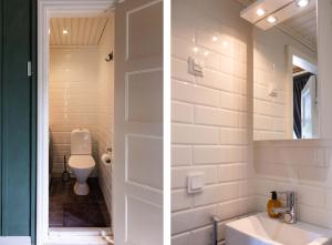 图尔库Palazzo Patriarcale in Turku的一间带卫生间和水槽的浴室