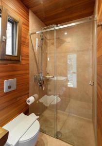 帕利乌里翁iHouse Paliouri的带淋浴、卫生间和盥洗盆的浴室