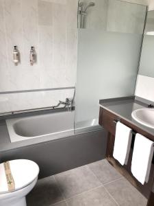 科尔库维翁阿兹霍腾希尔斯酒店的带浴缸、卫生间和盥洗盆的浴室