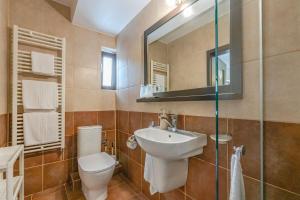 布朗Vila Trubadur - Adults Only的一间带水槽、卫生间和镜子的浴室