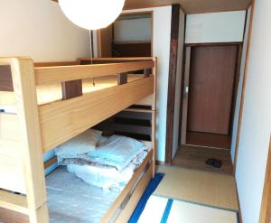 大阪Guesthouse Oasis的带双层床的客房中的一张双层床,冒着险
