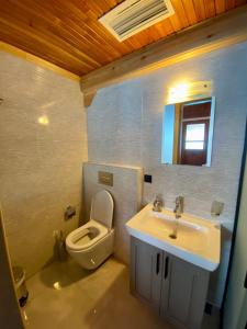 KaleucagızAnkh Pension的浴室配有白色卫生间和盥洗盆。