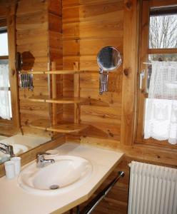 HayingenFerienpark Lauterdörfle 7的小木屋内带水槽的浴室