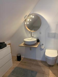 HerrischriedBlackforest Homestay的浴室设有水槽和墙上的镜子