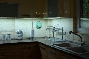 雅典Ideal Forest room的厨房配有水槽和台面