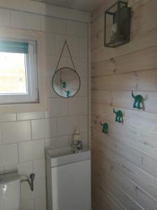 博尔斯克Lesne Runo Borsk的一间带卫生间、水槽和窗户的浴室