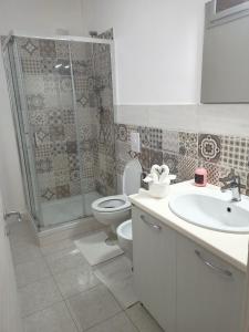 拉默齐亚泰尔默B&B AEREOSTATION的浴室配有卫生间、盥洗盆和淋浴。