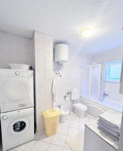 梅特科维奇Apartman Ilic的一间带洗衣机和卫生间的浴室