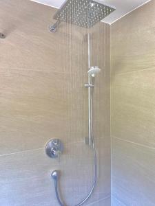 若特阿赫-埃根Bungalow in Rottachs Bestlage的浴室内配有淋浴和头顶淋浴