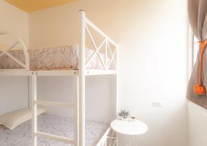 花莲市花莲鸟窝青年旅舍的客房设有两张双层床和盥洗盆。