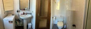 佛罗伦萨Casa di Abe的一间带卫生间和水槽的小浴室