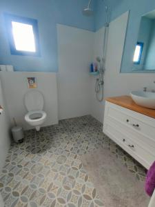 Beʼer OraDesert Path的浴室配有白色卫生间和盥洗盆。