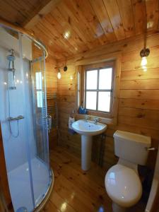 SaasaigSeillean Trang的浴室配有卫生间、盥洗盆和淋浴。