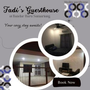 古晋Fadi's Guesthouse at Bandar Baru Samariang的客厅的镜像拼贴画