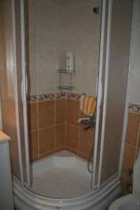 伊兹密尔伊兹密尔考纳克里公寓的设有带卫生间的浴室内的淋浴间