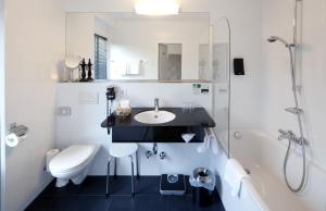 布雷根茨韦碧斯克鲁兹酒店的一间带水槽、卫生间和淋浴的浴室