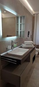 维耶斯泰Dimora Il Tulipano的一间带水槽和镜子的浴室