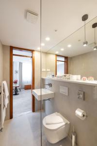 克拉尼斯卡戈拉Hotel Kotnik Superior的一间带卫生间、水槽和镜子的浴室