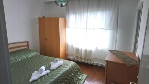 伊斯坦布尔Horizons的一间卧室配有带毛巾的床和窗户。