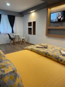 扎布利亚克拉洛维奇公寓的一间卧室配有两张床和一台平面电视