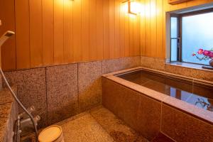 SagamichōTabist Ooriya Kochi的一间带卫生间和窗户的浴缸的浴室