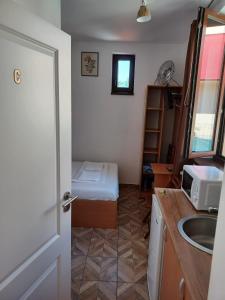 克卢日-纳波卡Bizet Studios的小房间设有床和水槽