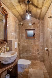巴尔OLIVE QUEEN Rustic Villa的一间带水槽和卫生间的浴室
