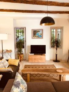 马赛苏乐克劳切公寓的带沙发和平面电视的客厅