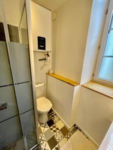 穆兰Appartement cosy Centre ville的一间带卫生间和淋浴的小浴室