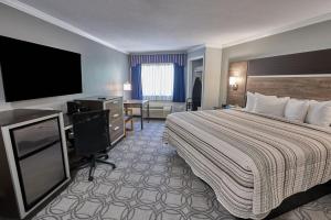 南雅茅斯使馆旅馆&套房酒店的配有一张床和一台平面电视的酒店客房