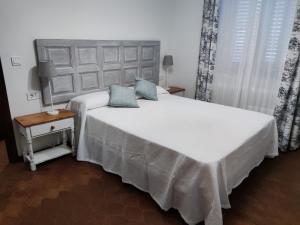 塞尔塞迪利亚EL MOTIVO的卧室配有带蓝色枕头的大型白色床