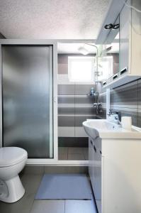 弗尔尼亚奇卡矿泉镇Stil Park Apartmani的浴室配有卫生间、盥洗盆和淋浴。