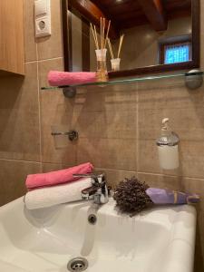 蒂豪尼温德伽斯中心酒店的浴室水槽和毛巾