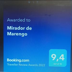 伊科德洛斯维诺斯Mirador de Marengo的蓝电话屏幕,上面的单词升级为幻灯片,是马克斯