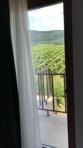 GalşaLa Foresteria的带窗户的客房设有阳台,享有风景。