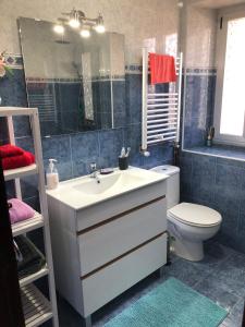 库迪列罗CASA LUPITA的一间带水槽、卫生间和镜子的浴室