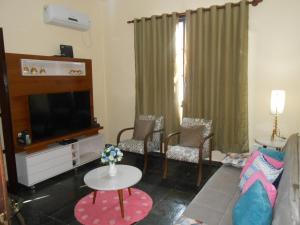 里约热内卢Nacif's Suites的带沙发和电视的客厅