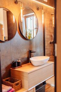 亚沃尔基Pieninski relaks的一间带水槽和镜子的浴室